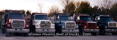 Warner Plastics fleet of trucks - 2005